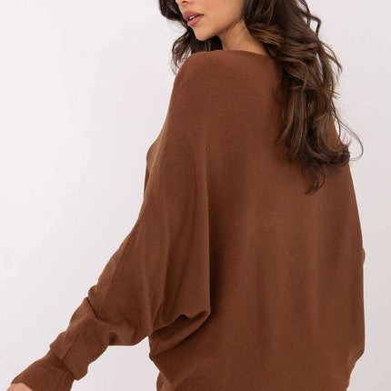 Beige Oversized Jumper 203809 Viscose Blend Sweater - Très Elite