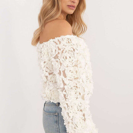 Beige Short Length Blouse 202919 Elegant Party Wear - Très Elite