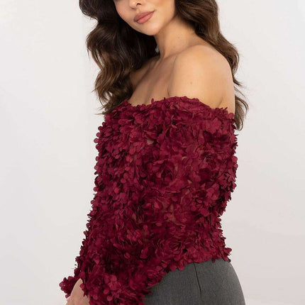 Beige Short Length Blouse 202919 Elegant Party Wear - Très Elite