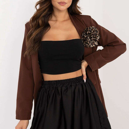 Beige Short Skirt Model 201776 Mini Bomber Style Chic