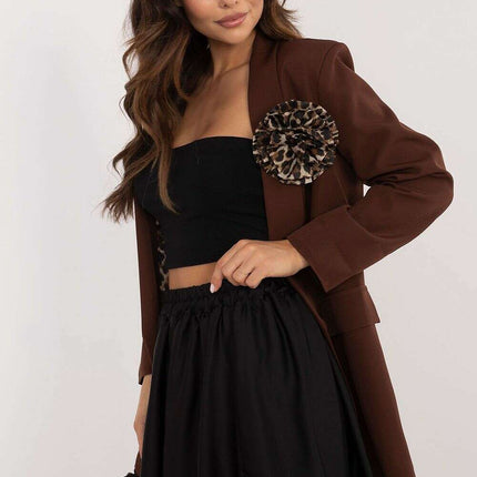 Beige Short Skirt Model 201776 Mini Bomber Style Chic - Très Elite