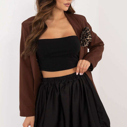 Beige Short Skirt Model 201776 Mini Bomber Style Chic - Très Elite