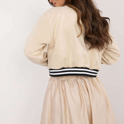 Beige Short Skirt Model 201776 Mini Bomber Style Chic - Très Elite