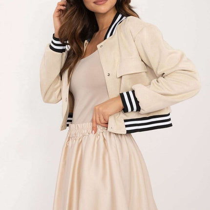 Beige Short Skirt Model 201776 Mini Bomber Style Chic - Très Elite