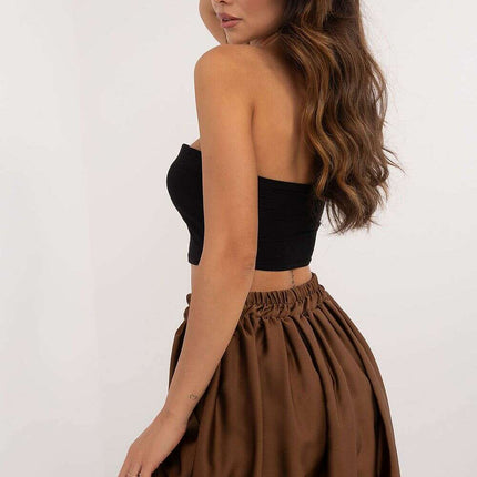 Beige Short Skirt Model 201776 Mini Bomber Style Chic - Très Elite