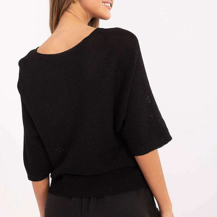 Beige Short Sleeve Cotton Blend Sweater Model 206702 Women - Très Elite