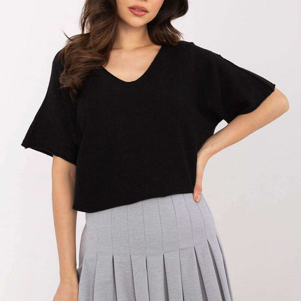 Beige Short Sleeve Sweater Model 209991 Casual For Women - Très Elite