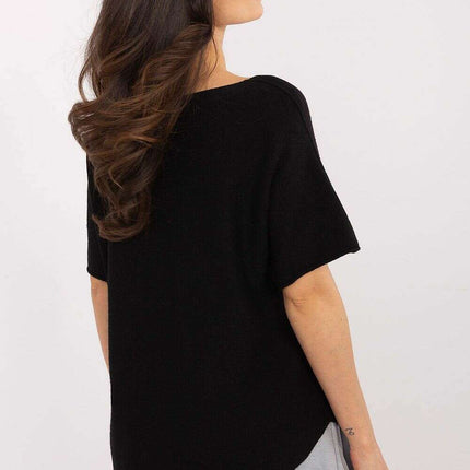 Beige Short Sleeve Sweater Model 209991 Casual For Women - Très Elite