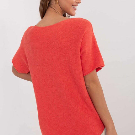 Beige Short Sleeve Sweater Model 209991 Casual For Women - Très Elite