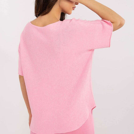 Beige Short Sleeve Sweater Model 209991 Casual For Women - Très Elite