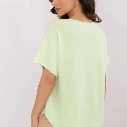 Beige Short Sleeve Sweater Model 209991 Casual For Women - Très Elite