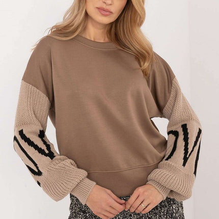 Beige Sweatshirt Model 202844 For Women Casual Wear