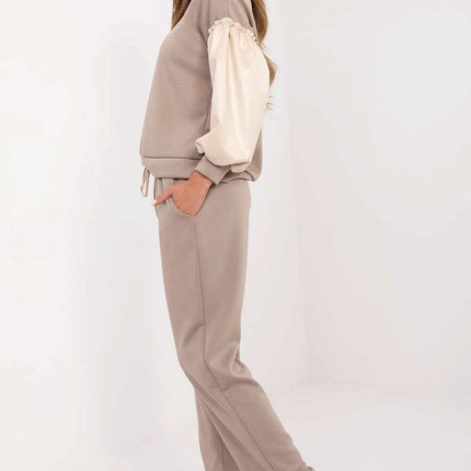 Beige Tracksuit Set 208989 Soft Viscose Cotton Elastane - Très Elite