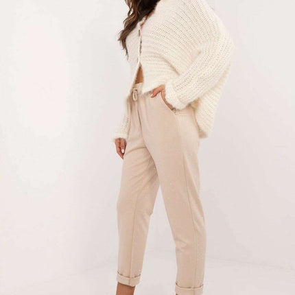 Beige Tracksuit Trousers Model 201859 Elegant Everyday Wear - Très Elite