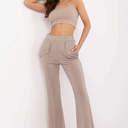 Beige Tracksuit Trousers Model 210961 for Women Versatile - Très Elite