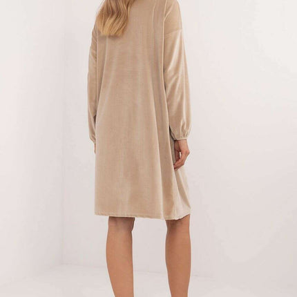 Beige Velour Daydress 201581 With Comfortable Everyday Fit - Très Elite
