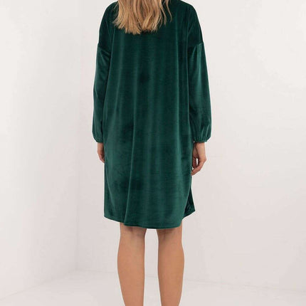 Beige Velour Daydress 201581 With Comfortable Everyday Fit - Très Elite