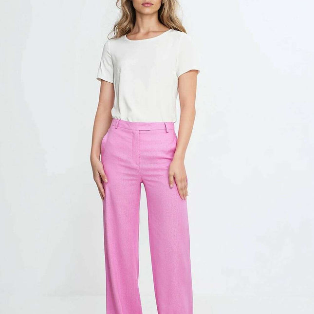 Beige Viscose Blouse For Women Boat Neck Short Sleeves