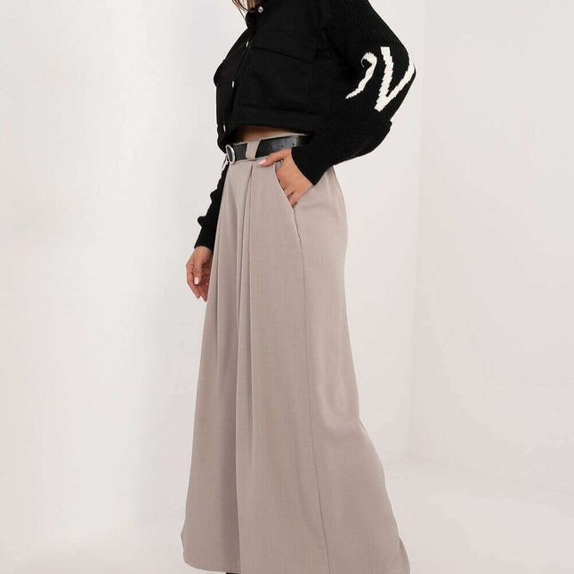 Beige Wide Leg Trousers Model 201862 For Work And Formal