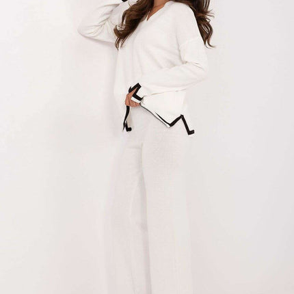 Beige Women Sweater Set 216697 With Coordinating Pants - Très Elite