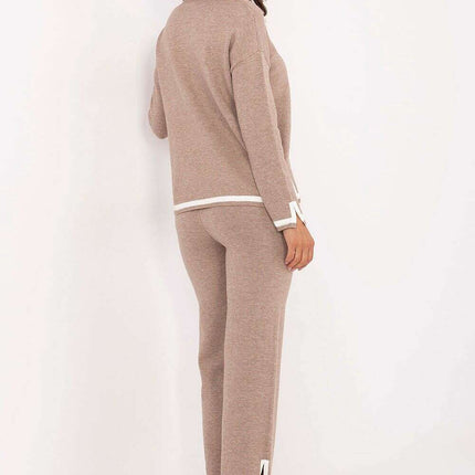 Beige Womens Casual Knit Sweater Set Two Piece Model 216698 - Très Elite