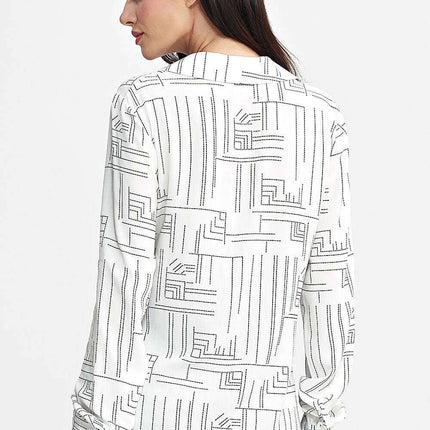 Beige Womens Long Sleeve Shirt Model 200386 Classic Collar - Très Elite