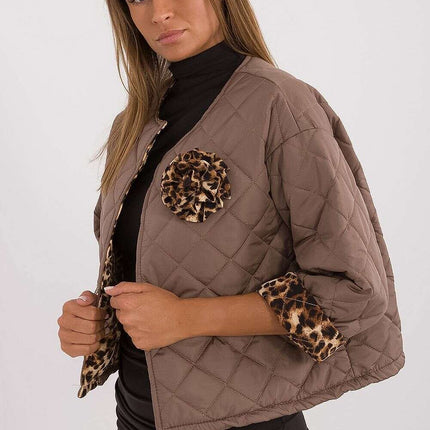 Beige Womens Quilted Jacket Model 199953 All Seasons - Très Elite