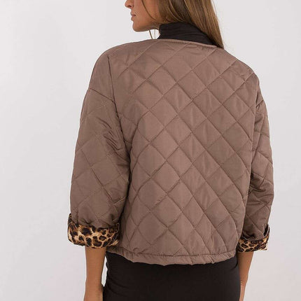 Beige Womens Quilted Jacket Model 199953 All Seasons - Très Elite