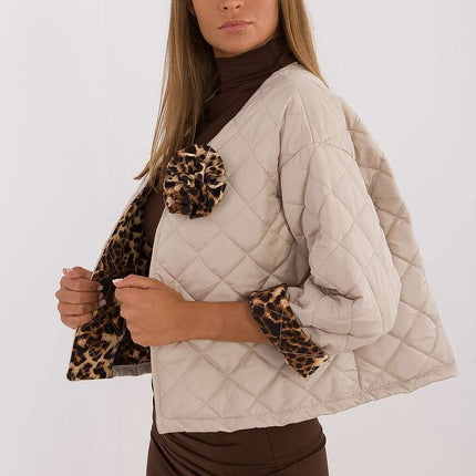 Beige Womens Quilted Jacket Model 199953 All Seasons - Très Elite