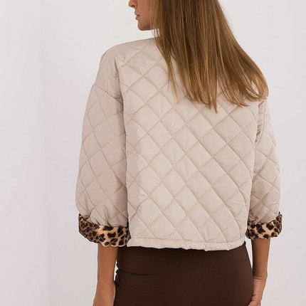Beige Womens Quilted Jacket Model 199953 All Seasons - Très Elite