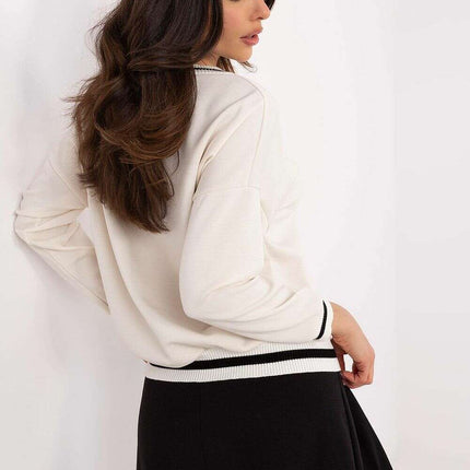 Beige Womens Sweatshirt 206411 Casual Contemporary Fit - Très Elite