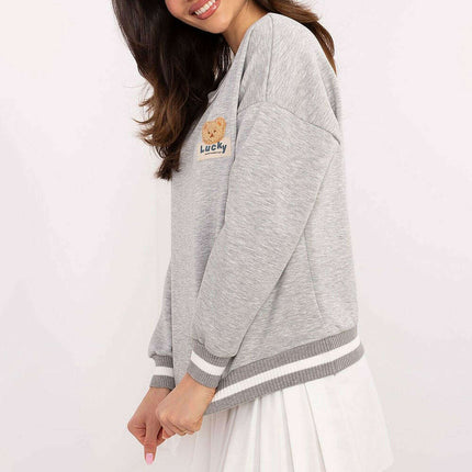 Beige Womens Sweatshirt 206411 Casual Contemporary Fit - Très Elite