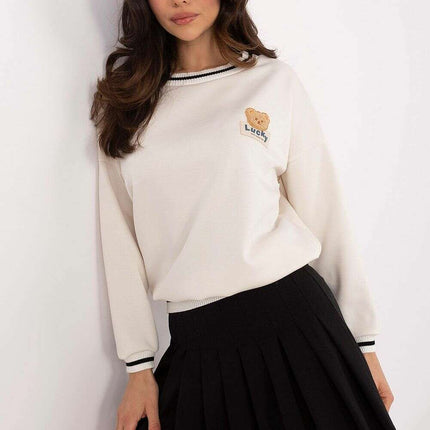 Beige Womens Sweatshirt 206411 Casual Contemporary Fit - Très Elite