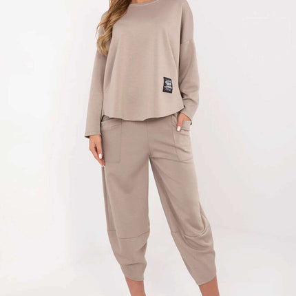 Beige Women's Tracksuit Set 209489 Daily Comfort Fit - Très Elite