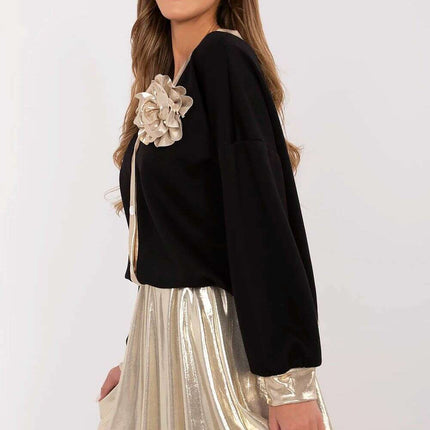 Beige Women's V Neck Sweatshirt Premium Blend 208991 - Très Elite