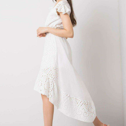 Bella Cotton Daydress: Chic Asymmetrical Style with Flouncy Hem