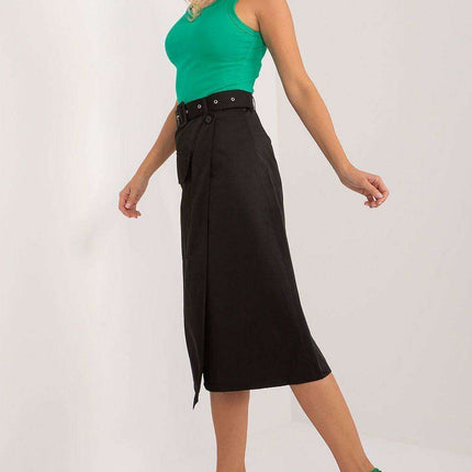 Belted Midi Skirt with Distinctive Envelope Front Detail - Très Elite