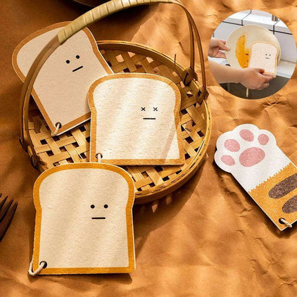 Biodegradable Toast-Shaped Cleaning Sponge Set - Très Elite