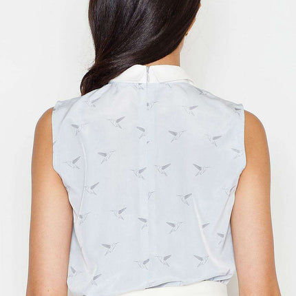 Bird-Inspired Chic Sleeveless Blouse - Women's Elegant Top