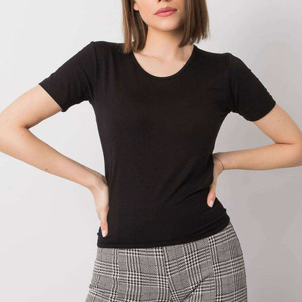 Black Blouse With Open Back And Tie For Women 215852- Très Elite- Très Elite