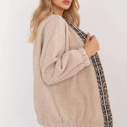 Black Cardigan 201283 Long Sleeve With Front Trim Edge - Très Elite