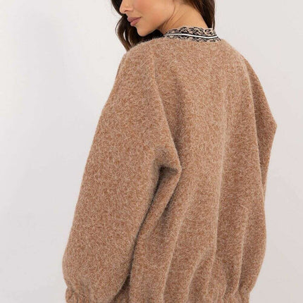 Black Cardigan 201283 Long Sleeve With Front Trim Edge - Très Elite