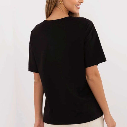 Black Cotton Blend T Shirt Model 213257 With Elastane - Très Elite