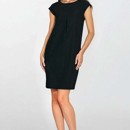 Black Day Dress 213976 Breathable Linen Rayon Blend - Très Elite