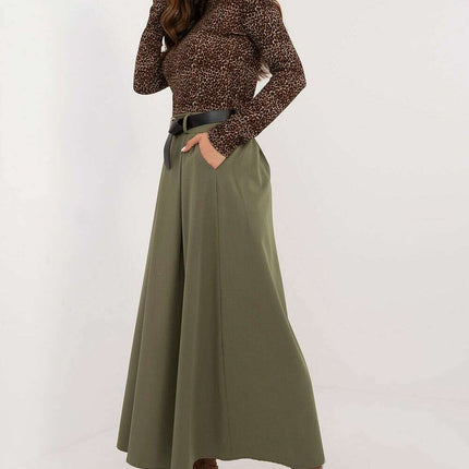 Black Flared Maxi Skirt 201607 Polyester Elastane Blend - Très Elite