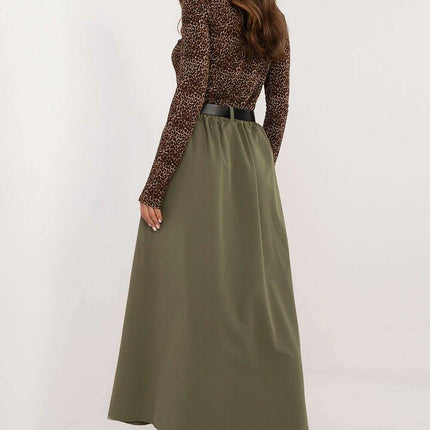 Black Flared Maxi Skirt 201607 Polyester Elastane Blend - Très Elite