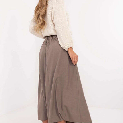 Black Flared Maxi Skirt 201607 Polyester Elastane Blend - Très Elite