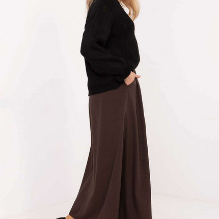Black Flared Maxi Skirt 201607 Polyester Elastane Blend - Très Elite