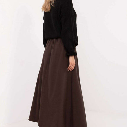 Black Flared Maxi Skirt 201607 Polyester Elastane Blend - Très Elite