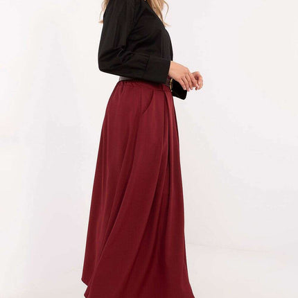 Black Flared Maxi Skirt 201607 Polyester Elastane Blend - Très Elite